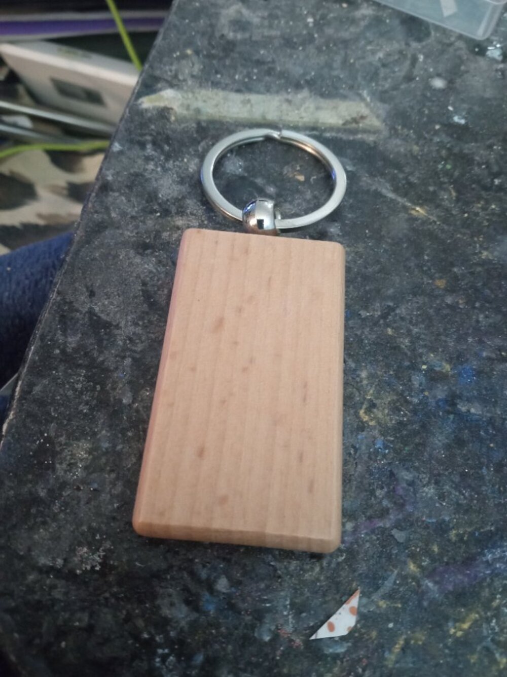 Handmade Wooden Cat Keychain - Picture 2 of 2